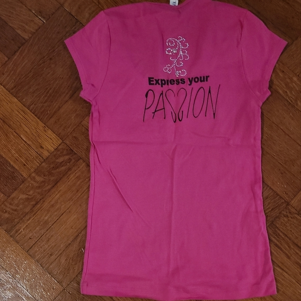 Shades of love pink t shirt cap sleeves sz med